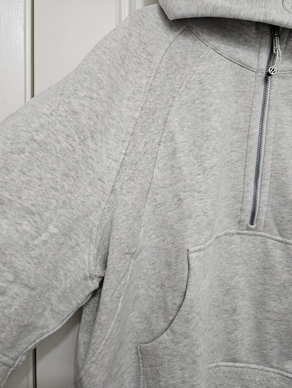 lululemon Scuba Oversized Light Heather Gray Half-Zip Hoodie Sweater SizeXl/XLL - Picture 8 of 16